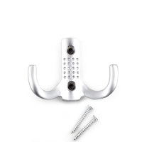 Крючок мебельный с точками  двух рожковый HE203SC   ПАРТНЕР