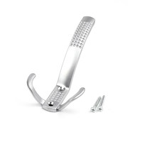 Крючок мебельный с точками трех рожковый хром матовый HE(L)303SС ПАРТНЕР