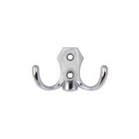 Крючок мебельный двухрожковый WP89 хром AKS  62138 (старый код 54105)