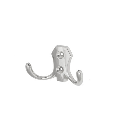 Крючок мебельный двухрожковый WP89 хром AKS  62138 (старый код 54105)