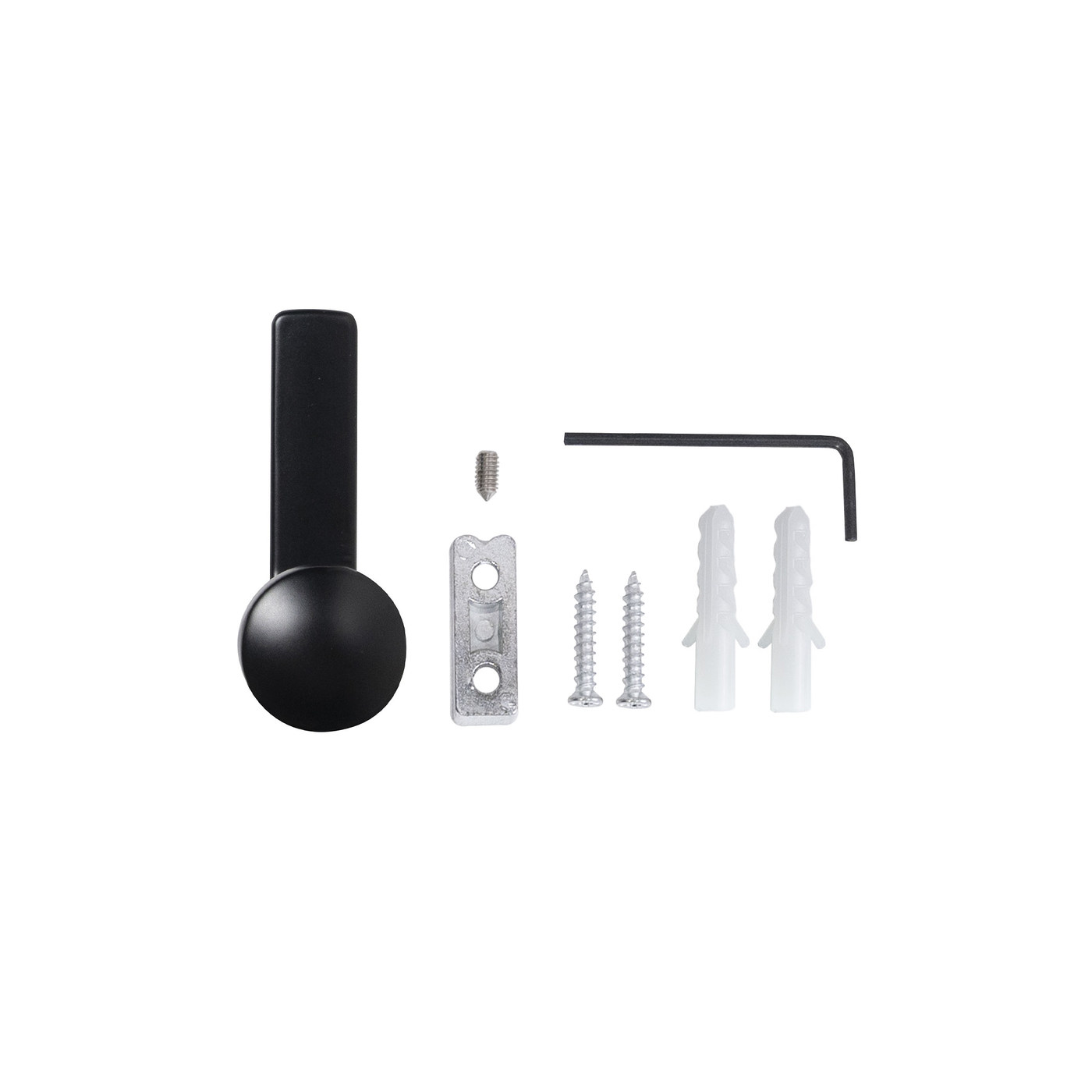 Крючок мебельный однорожковый KING черный матовый AKS 90276