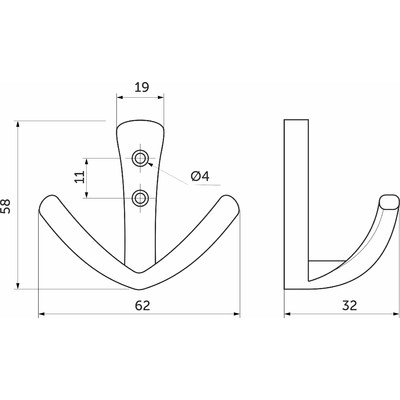 Крючок мебельный RUNA черный матовый AKS 81429