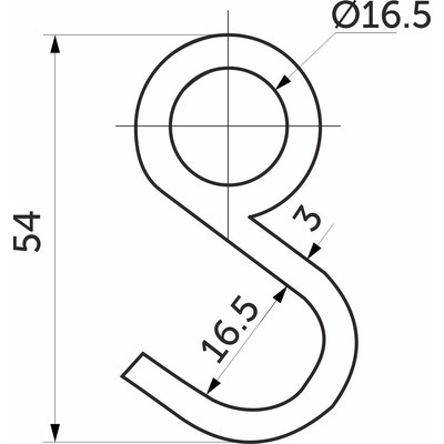 Крючок на релинг несъемный черный AKS 73121