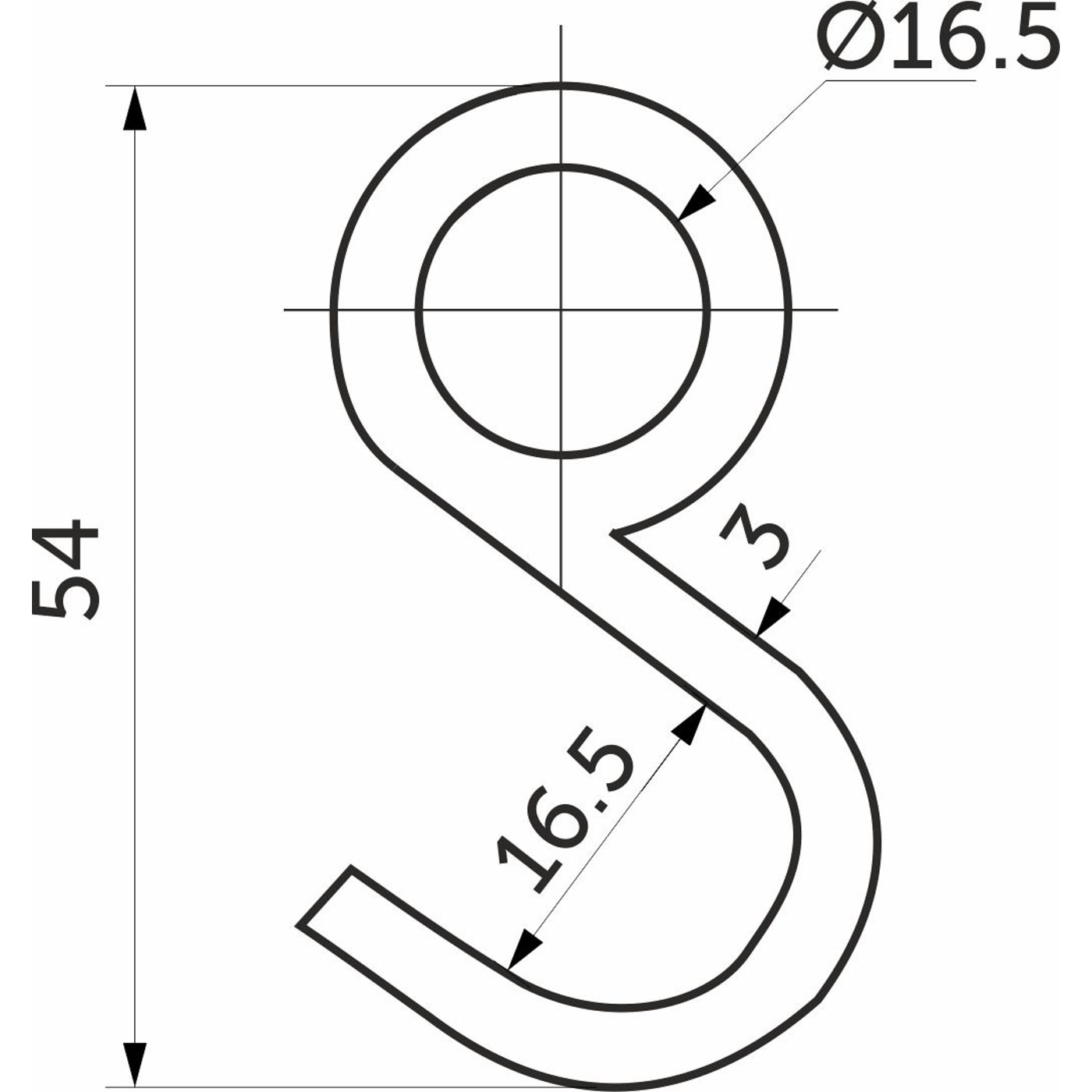 Крючок на релинг несъемный черный AKS 73121