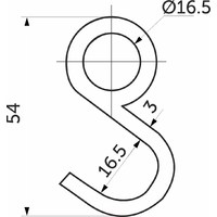 Крючок на релинг несъемный черный AKS 73121