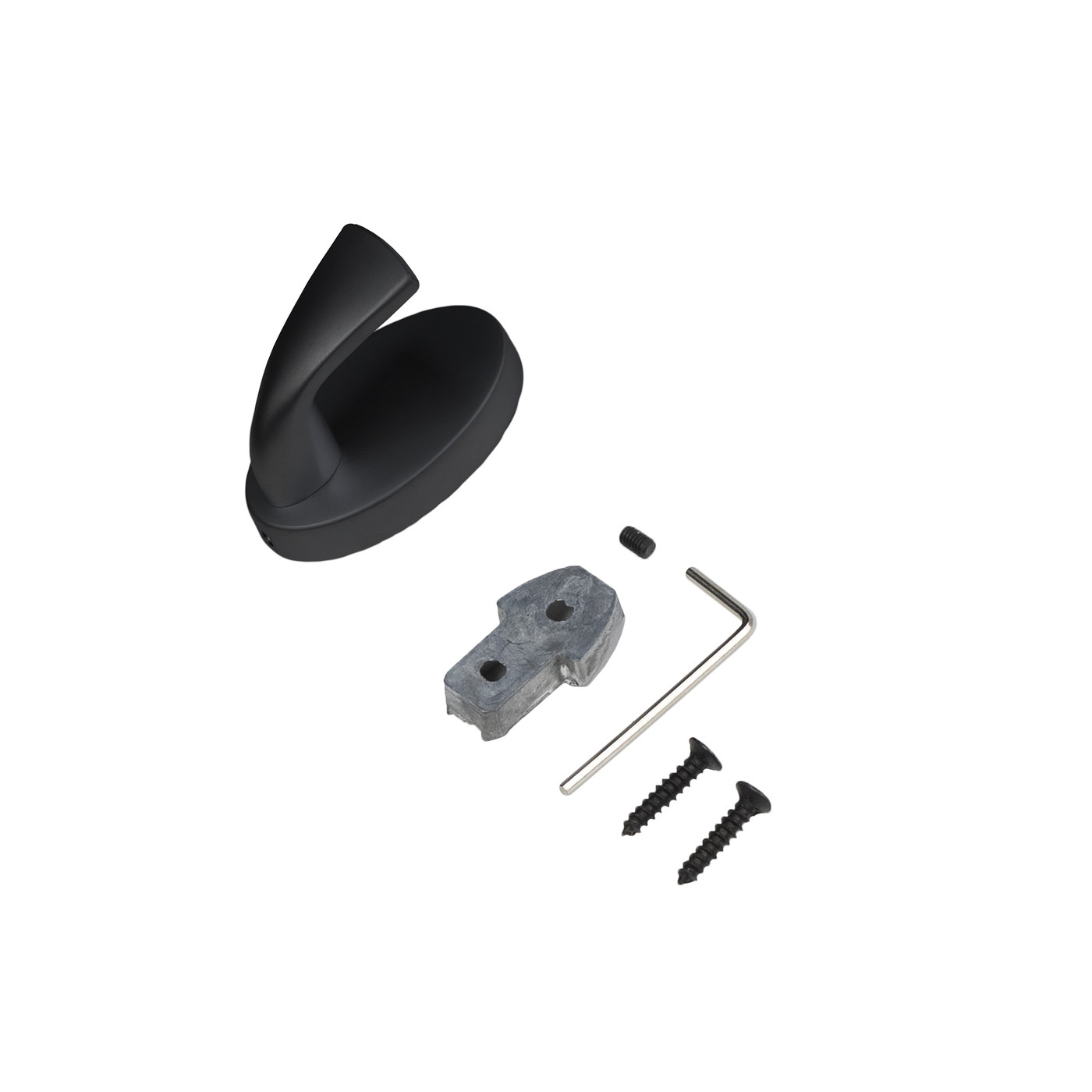 Крючок мебельный однорожковый QUEEN черный матовый AKS 90285