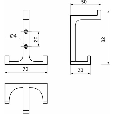 Крючок мебельный трехрожковый TRITON хром AKS 61998