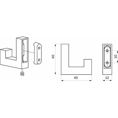 Крючок мебельный однорожковый BENZ, черный матовый AKS 80664