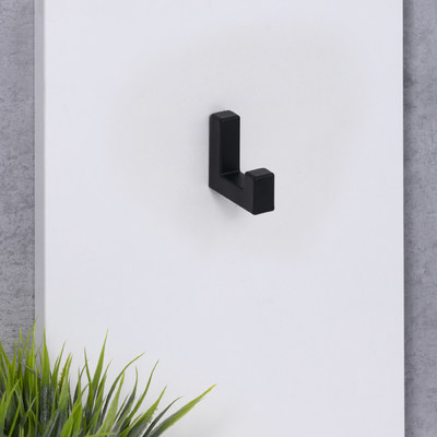 Крючок мебельный однорожковый BENZ, черный матовый AKS 80664