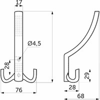 Крючок мебельный трехрожковый WP11 золото AKS 66183