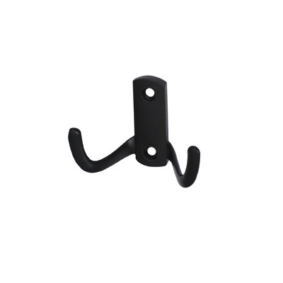 Крючок мебельный двухрожковый WP13 черный AKS  69606