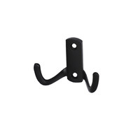 Крючок мебельный двухрожковый WP13 черный AKS  69606