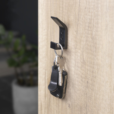 Крючок мебельный двухрожковый BLOCK, черный матовый AKS 88355