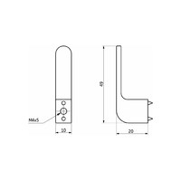 Крючок мебельный однорожковый START черный матовый AKS 89332