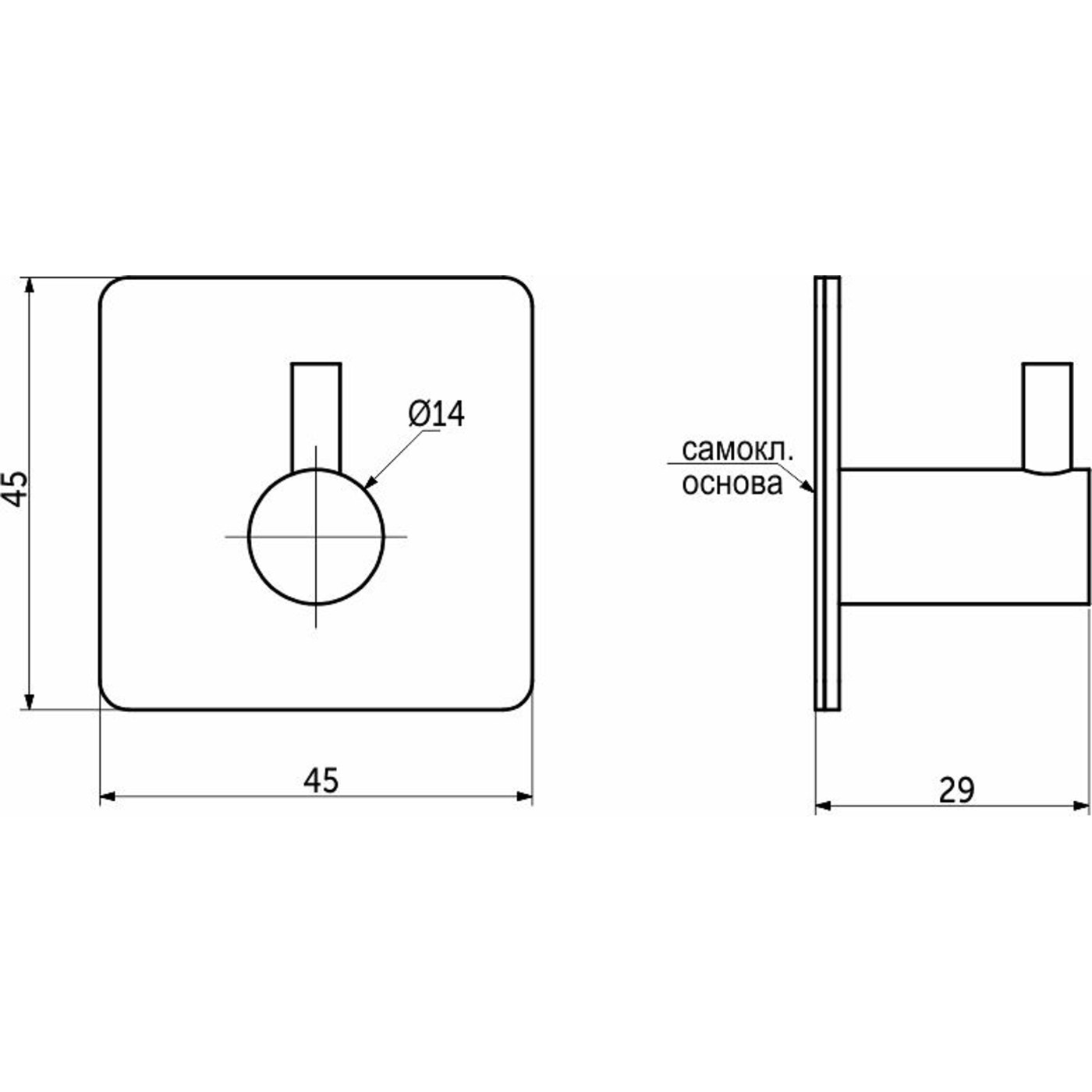 Крючок мебельный однорожковый PLAY черный AKS 105186