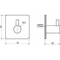 Крючок мебельный однорожковый PLAY черный AKS 105186