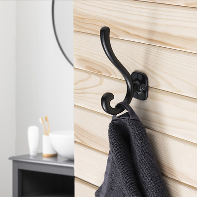 Крючок мебельный двухрожковый AКKORD черный матовый AKS 90381