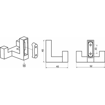 Крючок мебельный двухрожковый BENZ хром матовый AKS 90280