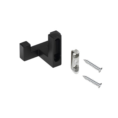 Крючок мебельный двухрожковый BENZ черный матовый AKS 80662