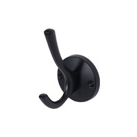 Крючок мебельный двухрожковый HORN черный AKS 56840