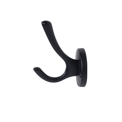 Крючок мебельный двухрожковый HORN черный AKS 56840
