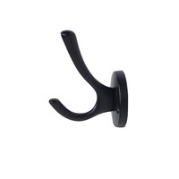 Крючок мебельный двухрожковый HORN черный AKS 56840