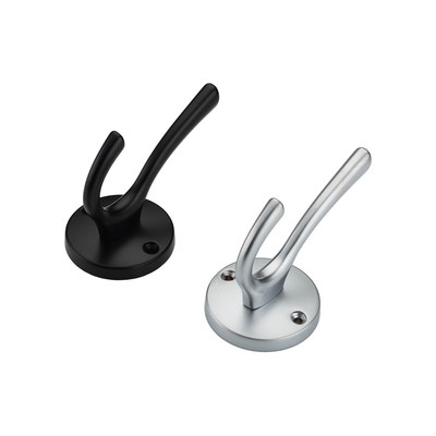 Крючок мебельный двухрожковый HORN шлифованный никель AKS 56838