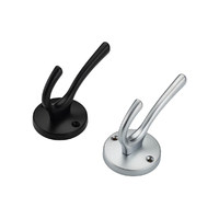 Крючок мебельный двухрожковый HORN шлифованный никель AKS 56838