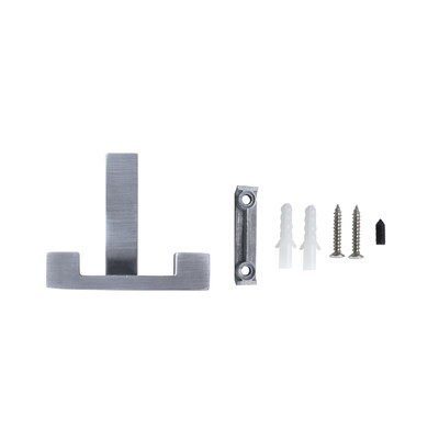 Крючок мебельный двухрожковый LEGGO шлифованный титан AKS 103310