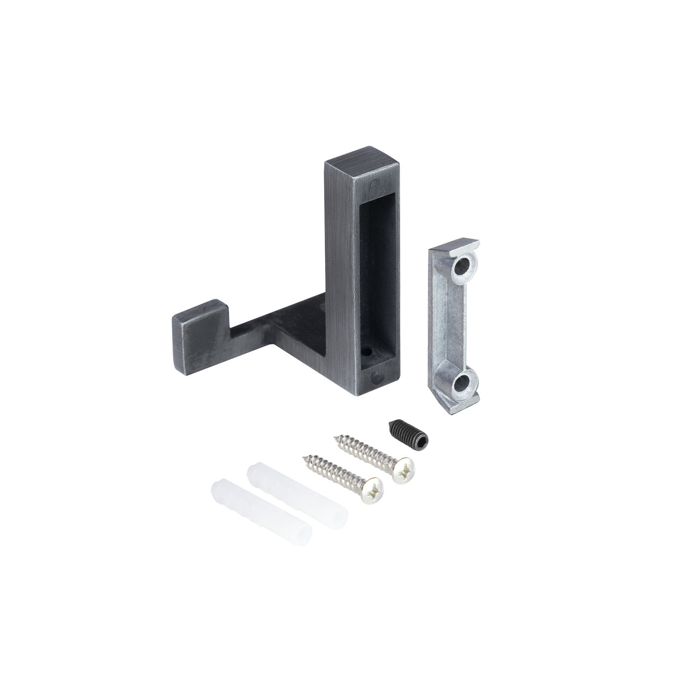 Крючок мебельный двухрожковый LEGGO шлифованный титан AKS 103310