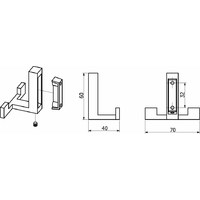 Крючок мебельный двухрожковый LEGGO шлифованный титан AKS 103310