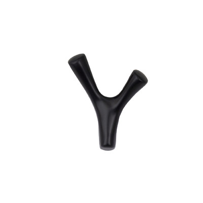 Крючок мебельный двухрожковый OMEGA черный матовый AKS 71318