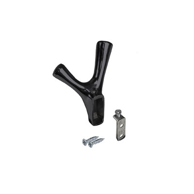 Крючок мебельный двухрожковый OMEGA черный матовый AKS 71318