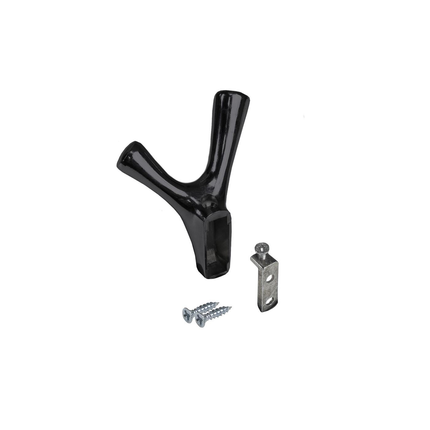 Крючок мебельный двухрожковый OMEGA черный матовый AKS 71318