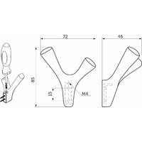 Крючок мебельный двухрожковый OMEGA черный матовый AKS 71318