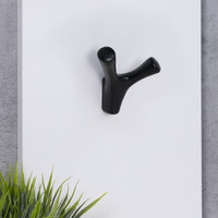 Крючок мебельный двухрожковый OMEGA черный матовый AKS 71318