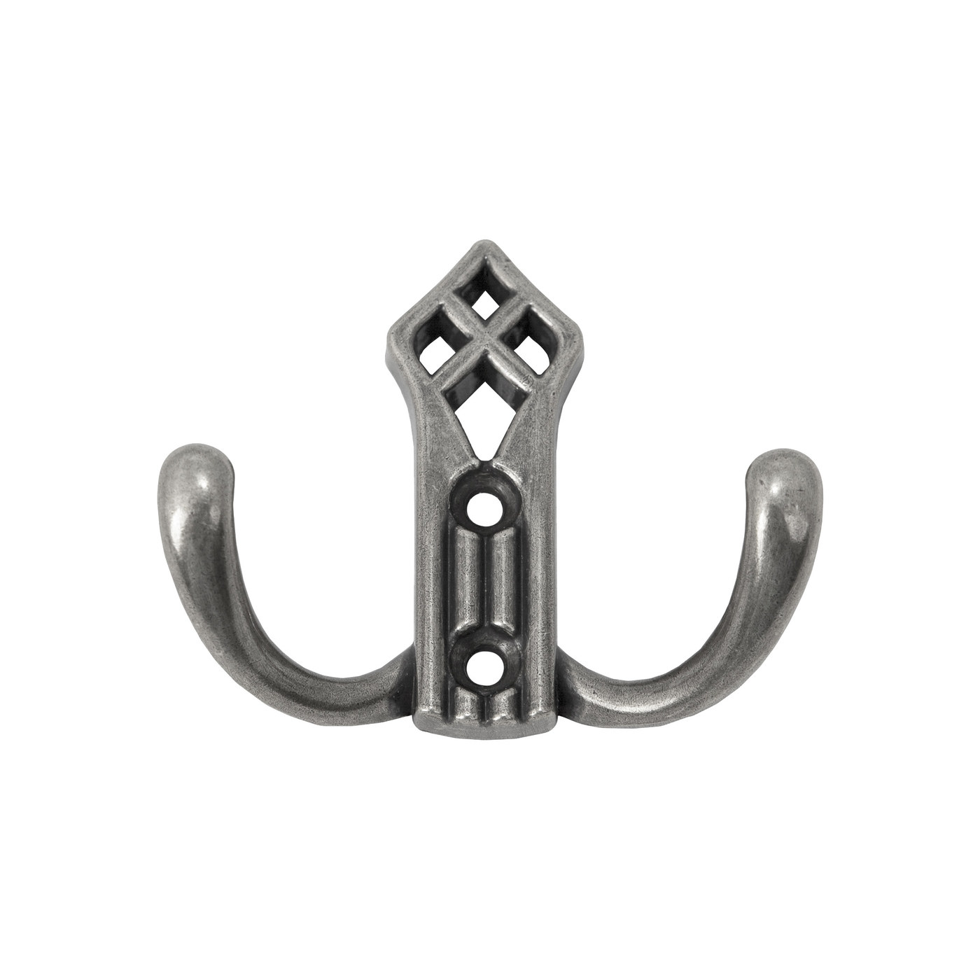 Крючок мебельный двухрожковый PALAZZO античное серебро AKS 81196