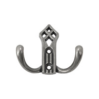 Крючок мебельный двухрожковый PALAZZO античное серебро AKS 81196