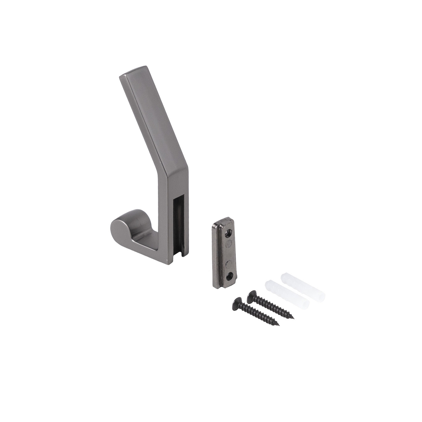 Крючок мебельный двухрожковый PEROLA графит AKS 104195