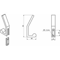 Крючок мебельный двухрожковый PEROLA графит AKS 104195