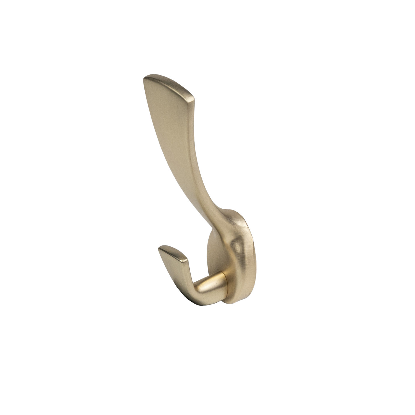 Крючок мебельный двухрожковый QUEEN брашированное золото AKS 90284