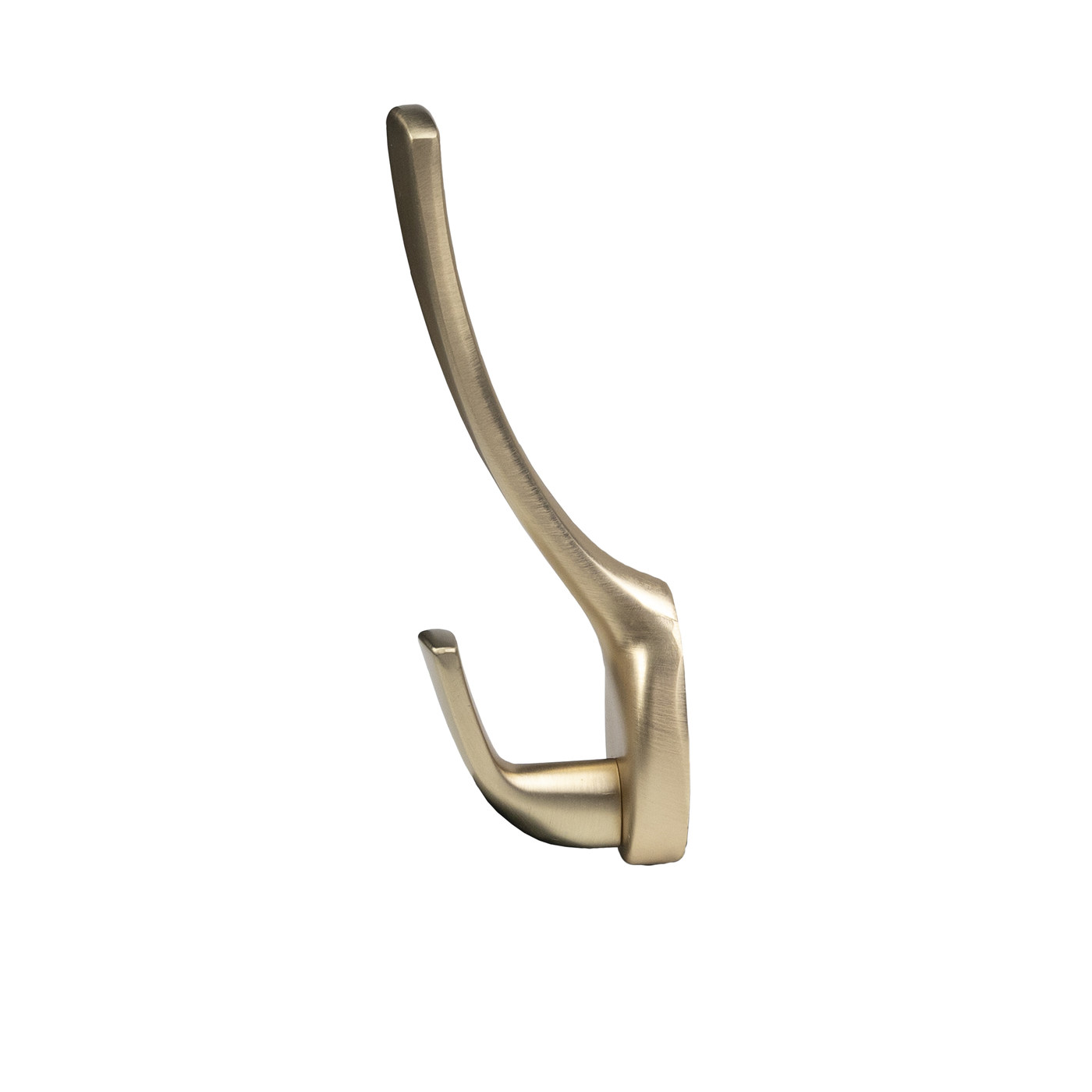 Крючок мебельный двухрожковый QUEEN брашированное золото AKS 90284