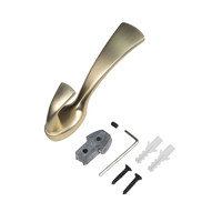 Крючок мебельный двухрожковый QUEEN брашированное золото AKS 90284