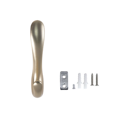 Крючок мебельный двухрожковый ROMA брашированное золото AKS 104201