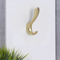 Крючок мебельный двухрожковый ROMA брашированное золото AKS 104201