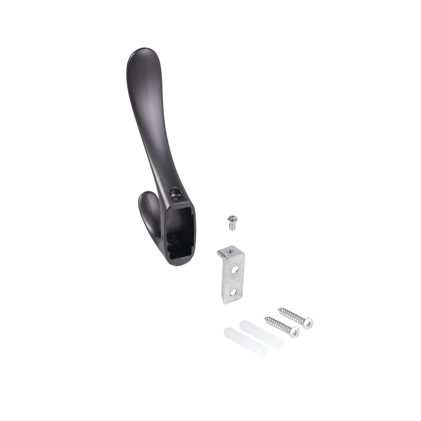 Крючок мебельный двухрожковый ROMA графит AKS 104203