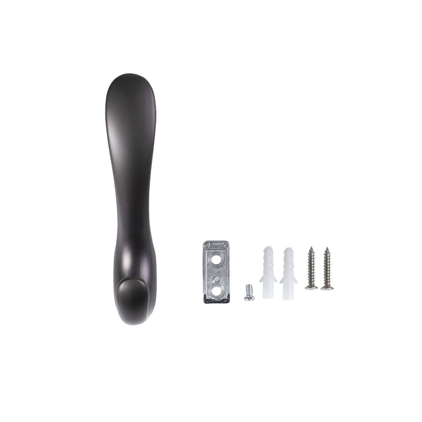 Крючок мебельный двухрожковый ROMA графит AKS 104203