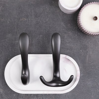 Крючок мебельный двухрожковый ROMA графит AKS 104203