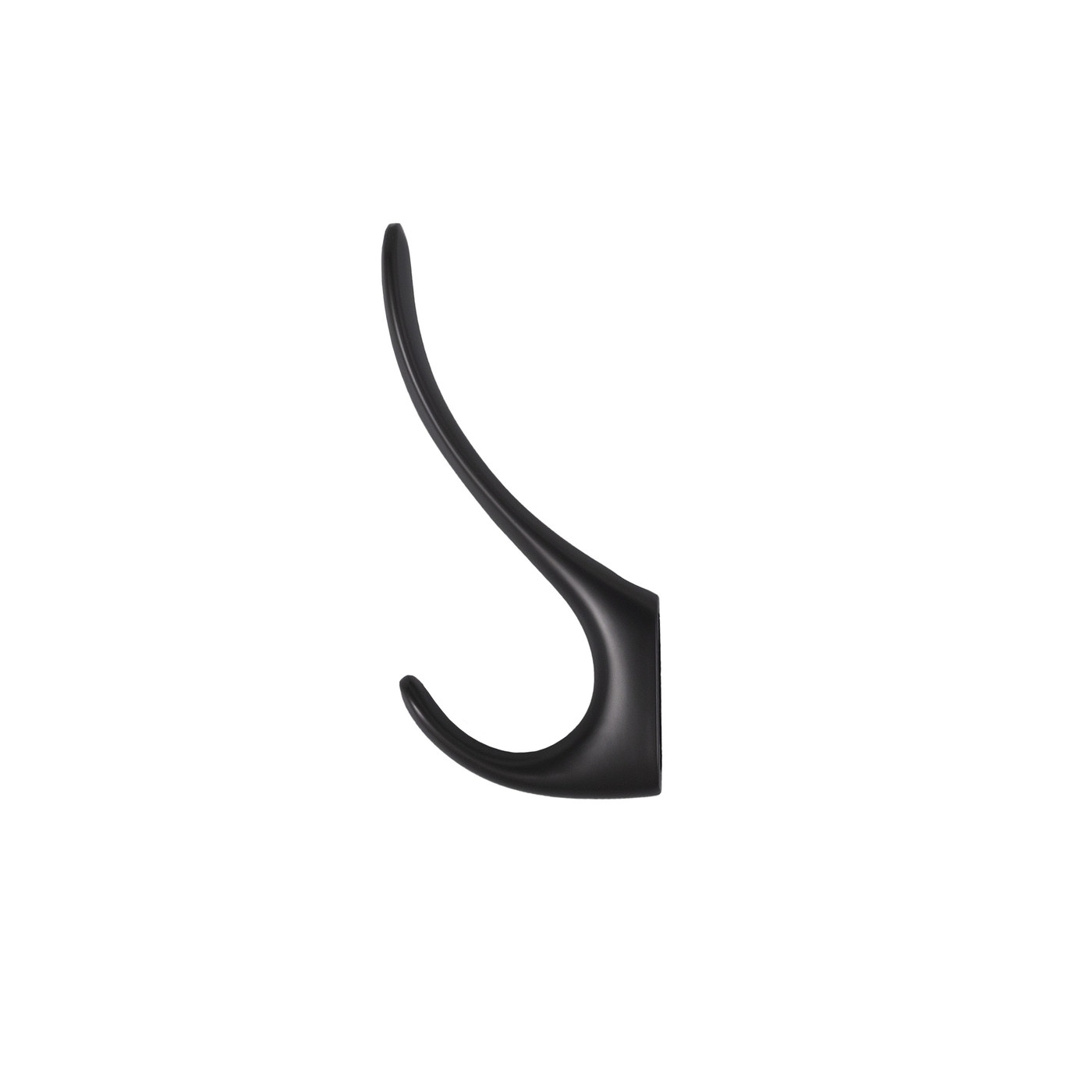 Крючок мебельный двухрожковый ROMA черный матовый AKS 104205