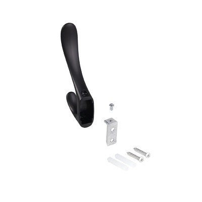 Крючок мебельный двухрожковый ROMA черный матовый AKS 104205